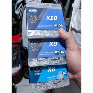 KMC จักรยาน116L 10 Speed MTB Road Bike Chain เดิมกล่อง X8 X9 X10 X11 X12สำหรับ8 9 11 12ความเร็ว126ลิงค์จักรยานอะไหล่