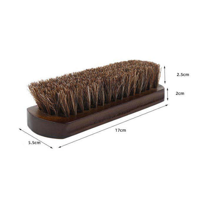 แปรงขนม้าสำหรับขัดรองเท้าหนังและเครื่องหนัง(ด้ามใหญ่)17CM.