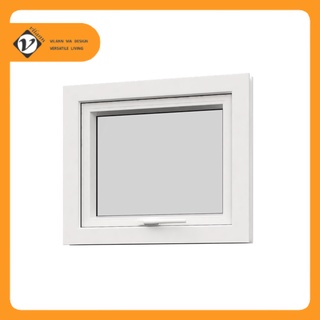 Vilann หน้าต่างUPVC บานกระทุ้ง+มุ้ง 80x50 ซม. สีขาว