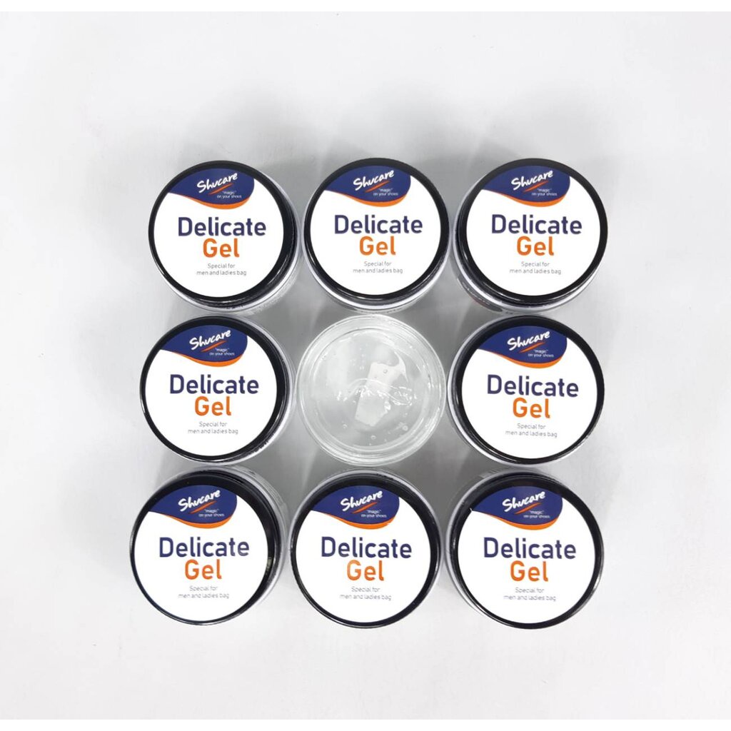 Shucare Delicate Gel 50 ml. เจลทำความสะอาดและบำรุงหนังแกะ หนังวัว หนังคาร์เวียร์ หนังแท้ ใช้ได้หนังทุกสี