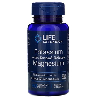 พร้อมส่ง!!! Life Extension, Potassium with Extend-Release Magnesium, 60 Vegetarian Capsules