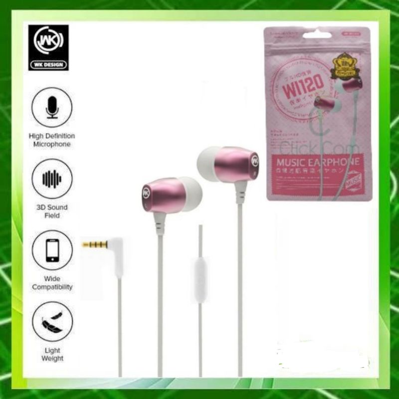 WK Design Earphone WI120 # หูฟังดนตรีดีไซน์พร้อมไมโครโฟน