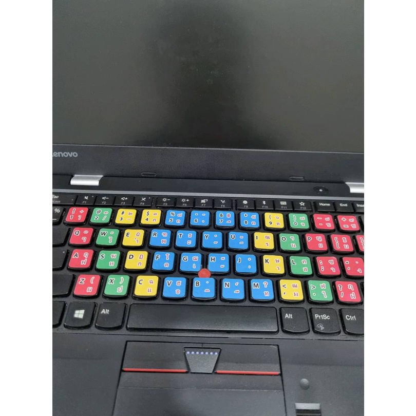 สติ๊กเกอร์แปะคีย์บอร์ดสำหรับฝึกพิมพิ์ดีด สี่เหลี่ยม (keyboard Square) ภาษา อังกฤษ, ไทย (English, Thai)