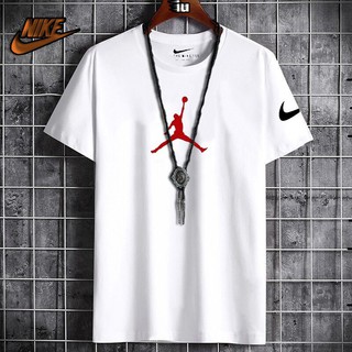 Nike Air Jordan เสื้อยืดเสื้อยืดสําหรับผู้ชายเสื้อเชิ้ตบุรุษสั้นสีขาวย้อมสีย้อม GYjJ FRC