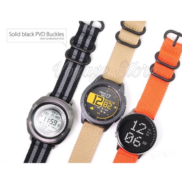 Ballistic สายไนลอนคลาสสิก galaxy watch nato 22mm active 2 gear s3 สายนาฬิกา 44mm ไม่ใช่ UAG ผ้าใบ