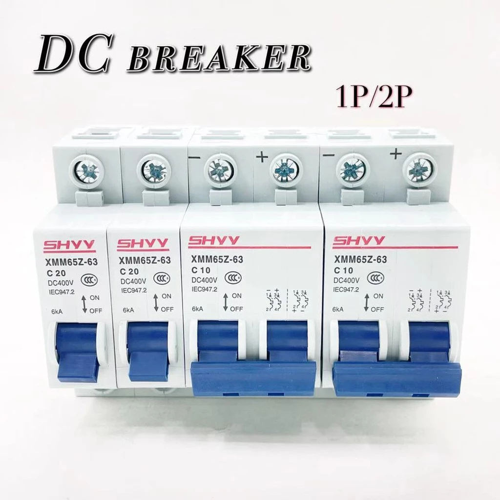 เบรคเกอร์ DC Circuit breaker 1P/2P 6A 10A 16A 20A 25A 32A 40A 50A 63A 400V สำหรับใช้งานโซล่าเซลล์