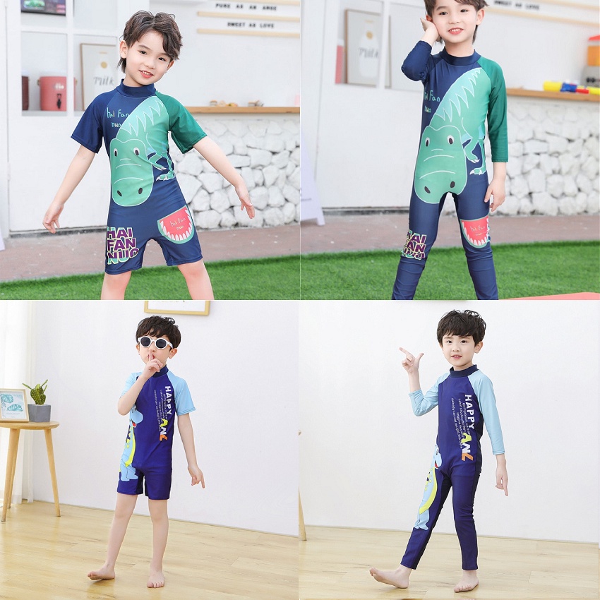 jqk ชุดว่ายน้ำเด็ก​ผู้ชาย​แบบสวม​รูดซิบ ไม่มีหมวก รุ่น 0231