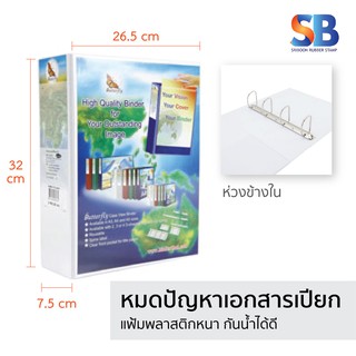 แฟ้มคลิปสปริงสอดปก A4. สันแฟ้มหนา 7.5 cm เจาะ 4 รู