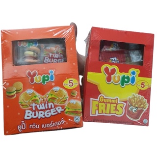 Yupi  ยูปี้ กัมมี่  1กล่อง 12ชิ้น    2 รสใหม่!  ทวินเบอเกอร์  twin burger  / gummi fries