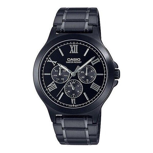 CASIO นาฬิกาข้อมือผู้ชาย สายสแตนเลส สีดำ รุ่น MTP-V300B,MTP-V300B-1A,MTP-V300B-1AUDF