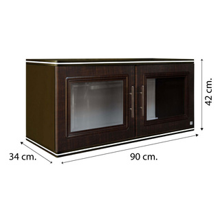 🔥HOT🔥 KING ตู้แขวนเสริม Platinum รุ่น Zircon CU-PKHZ-OA ขนาด 90 x 42 x 34 ซม. สีโอ๊คเข้ม Kitchen Sideboards and Cabinets