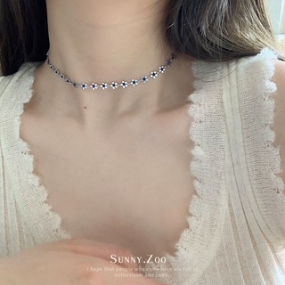 Small Lanhua Necklace Girls New Simple Japanese and Korean Small Fresh Necklace Womens Fashion Niche Design Splicing Small Flower Ladies Necklace