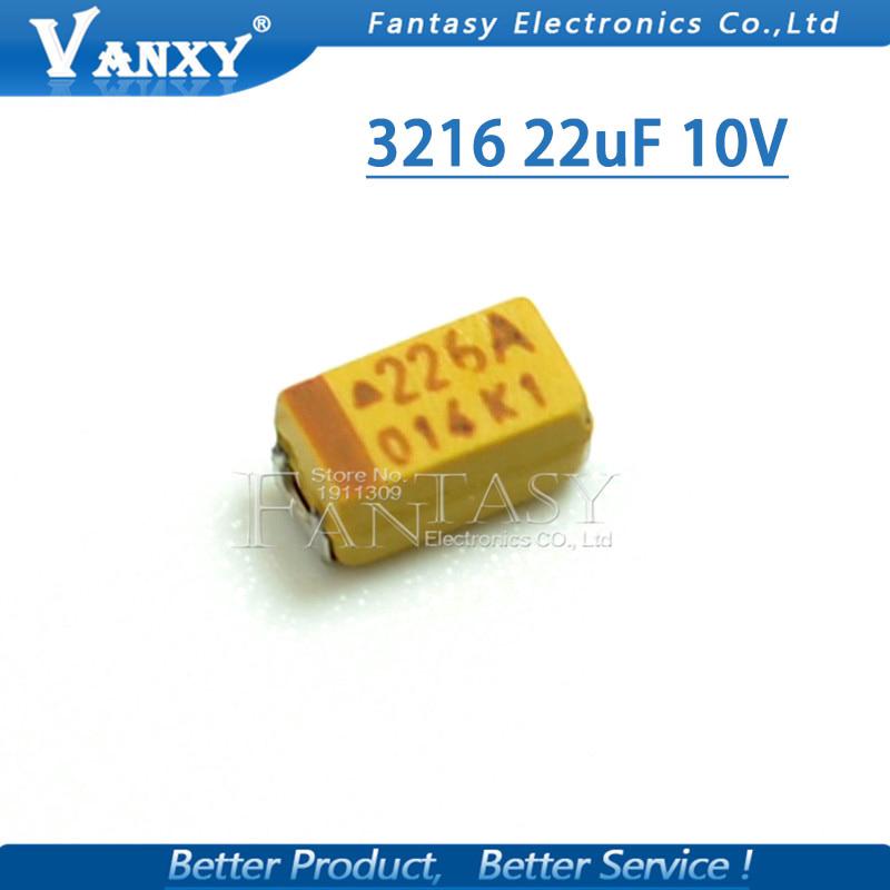 อุปกรณ์เสริม A 3216 22 uF 10 V 226 A SMD Tantalum Capacitor 20 ชิ้น