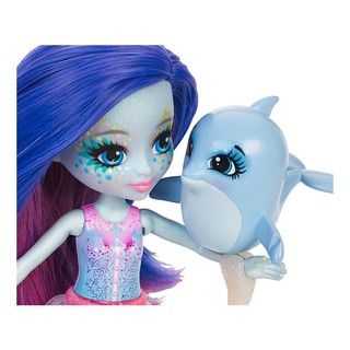 Enchantimals Dolce Dolphin™ Doll &amp; Largo Animal Figure ตุ๊กตาเอนชานติมอล เปลื่ยนสีผมได้ FKV54-FKV55