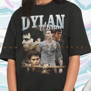 เสื้อยืดผ้าฝ้ายเสื้อยืด พิมพ์ลายกราฟฟิค Dylan O Brien Dylan O Brien สไตล์ฮิปฮอป วินเทจ (2)L XL  XXL 3XL