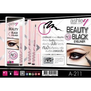 🌟 อายไลเนอร์ ปากกาเมจิก แอชลีย์ ASHLEY BEAUTY BLACK EYELINER A-211