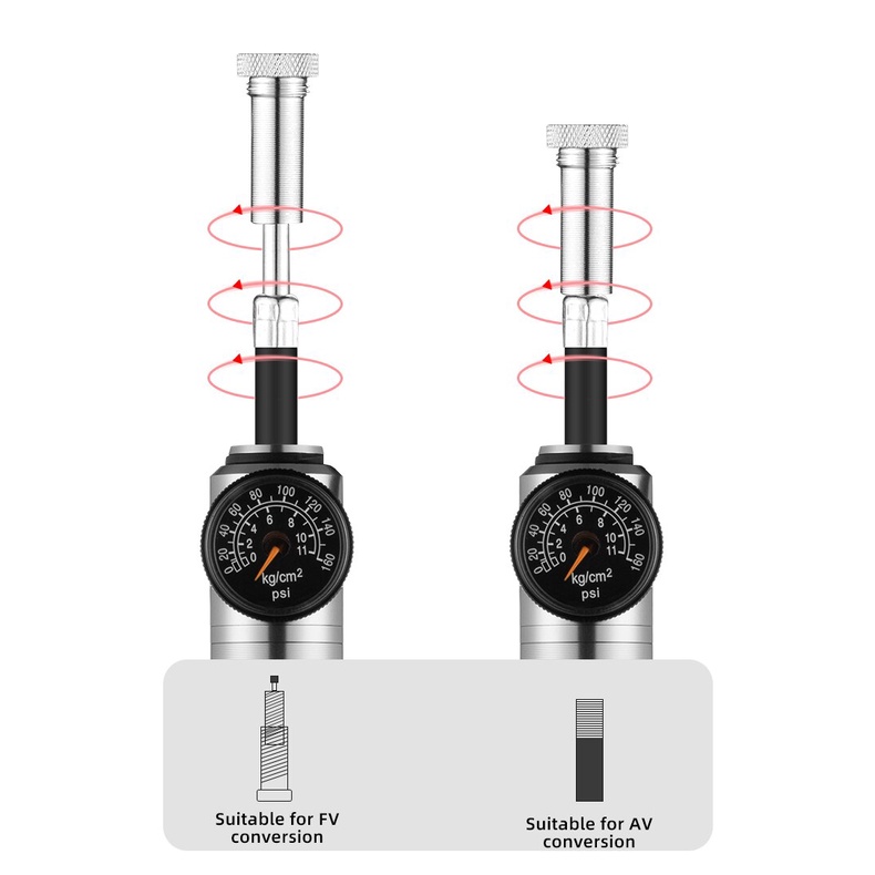 ROCKBROS อุปกรณ์ปั๊มลมยางจักรยาน 160psi Av / Fv น้ําหนักเบา — صورة 3