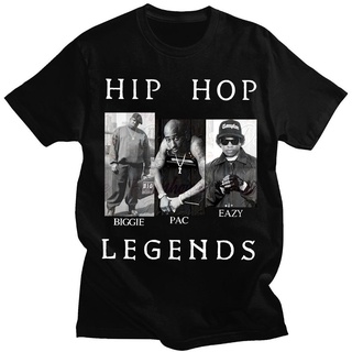 เสื้อยืดผ้าฝ้ายเสื้อยืด พิมพ์ลายกราฟิก Tupac Biggie Eazy สไตล์ฮิปฮอป ฮาราจูกุ สตรีท โอเวอร์ไซซ์ สําหรับผู้ชาย 2 ชิ้นL XL