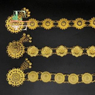 Vintage Jewelry เครืองประดับโบราณเข็มขัดดอกไม้อีสานชุดล้านนาไทหัวเข็มขัดเงินโบราณสีทองthai belts