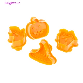 Brightsun ใหม่ ลูกสูบพลาสติก ลายฟักทองฮาโลวีน สําหรับตัดคุกกี้ เค้ก