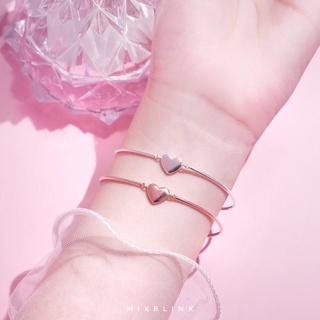 กำไล สร้อยข้อมือ เงินแท้ 92.5% ส่งฟรี EMS ♡ รุ่น Preppy ♡ - หัวใจ