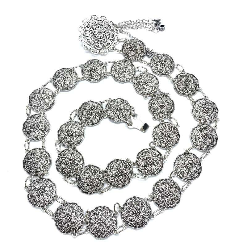 March jewelry เข็มขัดอีสาน ชุดล้านนาไท เข็มขัด เงินโบราณ เอว40นิ้ว