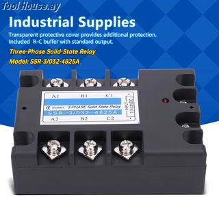 【ราคาต่ำสุด】[รีเลย์โซลิดสเตตสามเฟส] 3 Phase SSR DC Control AC 480V 25A Solid State Relay Industrial Equipment SSR-3/032-4825A