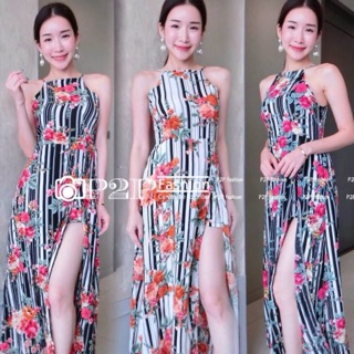 NO.112  Jumpsuit/ชุดกางเกง   สายเดี่ยวลายดอกสวยมาก