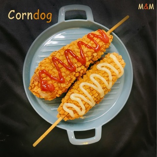 [Corndog] คอร์นด็อกพรีเมี่ยมชิ้นใหญ่ 🧀🌭 แพ็ค 2 ชิ้น ชีสนำเข้า ชีสเยิ้มๆ สินค้าแพ็คอย่างดีแถมซอสจุกๆ