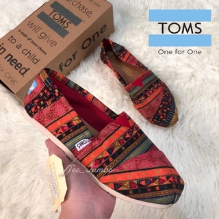 รองเท้า TOMS Original 🌵🍄 สินค้าพร้อมส่ง โบฮีเมียน ผ้าลายชนเผ่า 💈🌸🌻