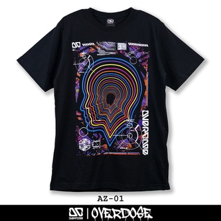 Overdose T-shirt เสื้อยืดคอกลม สีดำ รหัส AZ-01(โอเวอโดส)