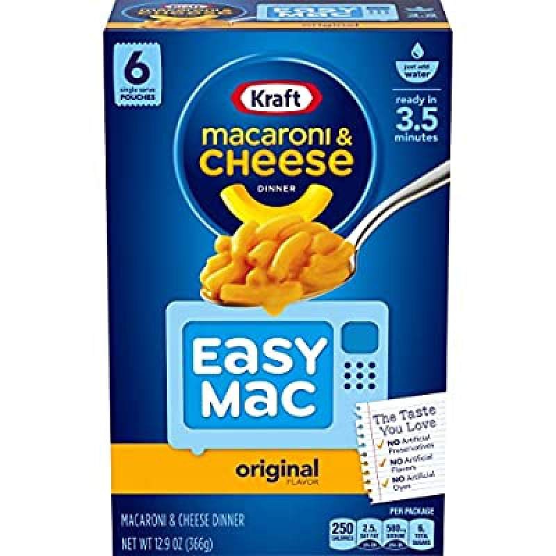 Kraft Macaroni & Cheese Easymac 6 pouches คราฟท์มักกะโรนี