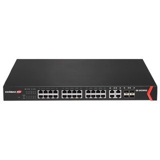 Long Range 24-Port Gigabit PoE+ Web Smart Switch with 4 Gigabit RJ45/SFP Combo Ports GS-5424PLC