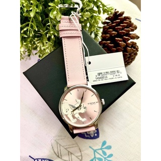 นาฬิกา COACH Disney x Womens 101 Dalmatians Grand Pink Leather Strap Watch ของแท้