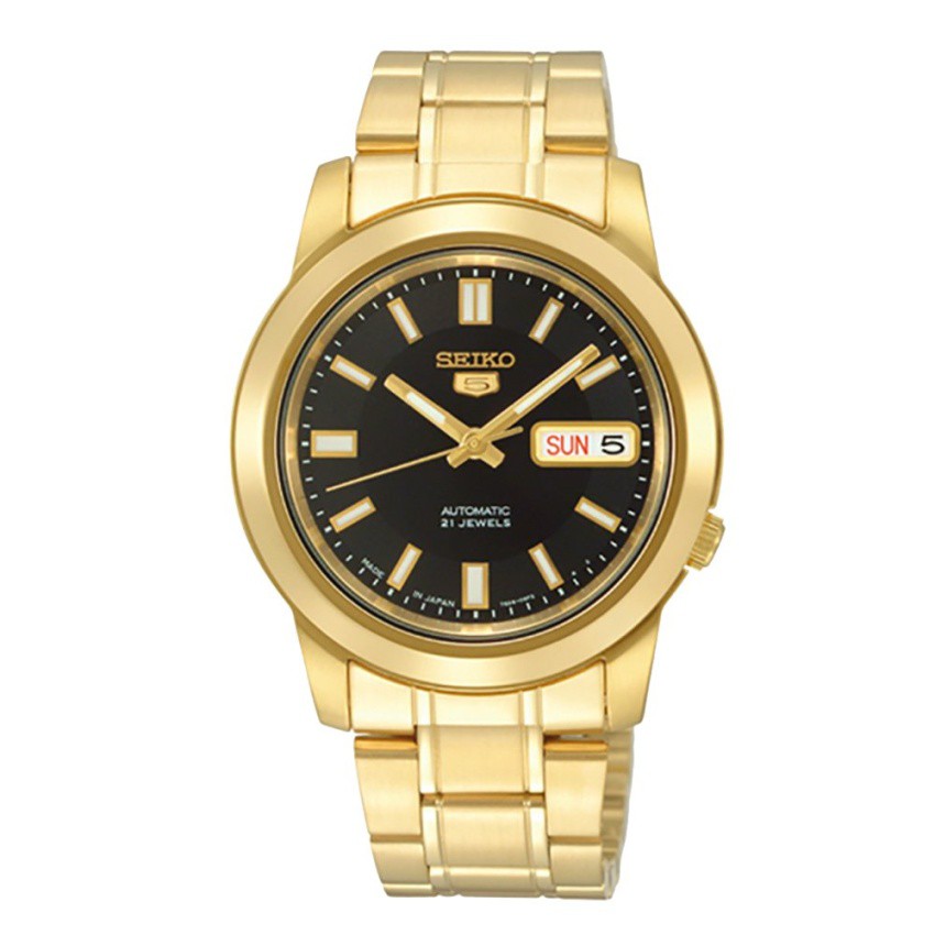 Seiko 5 Sports Automatic นาฬิกาข้ิอมือผู้ชาย Gold/Blackรุ่นSNKK22K1