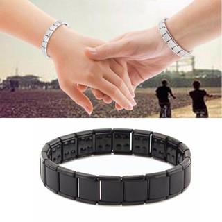 ﻿BOLIZE สร้อยข้อมือแม่เหล็กไทเทเนียม เจอร์เมเนียมเพื่อสุขภาพ Germanium Titanium Steel Bracelet 316L  รุ่น : Black80