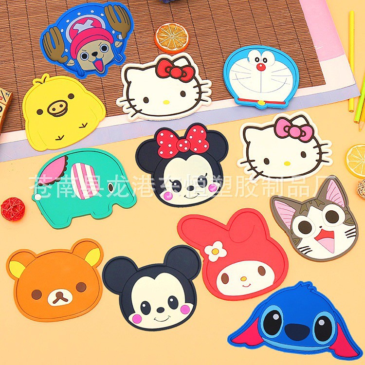 ที่รองแก้วซิลิโคน ลายการ์ตูนสุดน่ารัก👑สินค้าพร้อมส่งจากไทย🎀