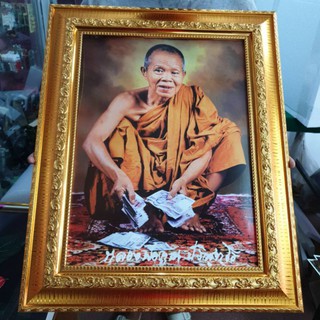 กรอบรูปใหญ่ ภาพหลวงพ่อคูณ ใส่กระจก ติดผนัง บ้าน ร้านค้า ของขวัญ ขึ้นบ้านใหม่ เปิดร้านใหม่ เกษียณ ติดห้องทำงาน วันเกิด