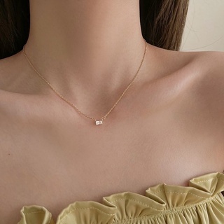 ♡พร้อมส่ง !! สร้อยคอเพชรสี่เหลี่ยม สวยมินิมอล