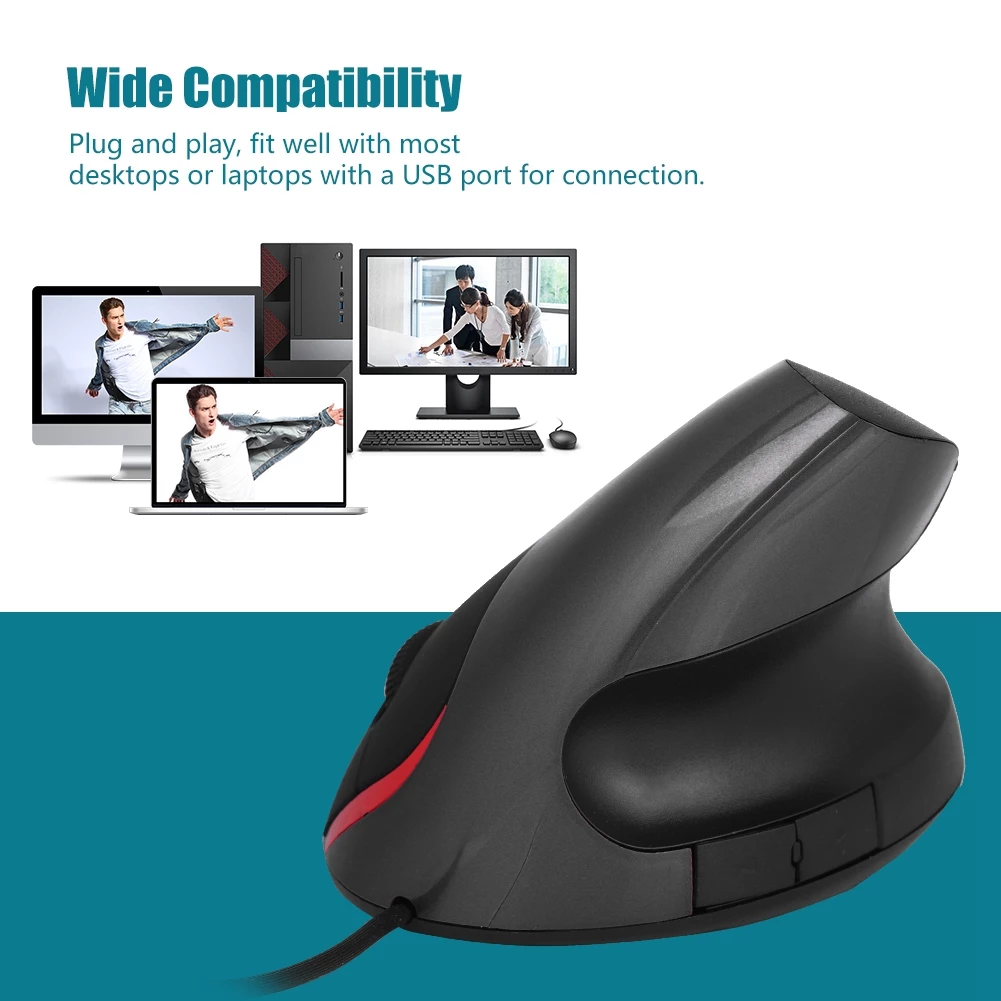 เมาส์เล่นเกมแนวตั้ง Ergonomic Vertical Mouse 3200 DPI thumbnail 3