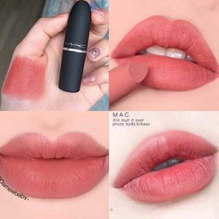 M.A.C Powder Kiss Lipstick💋 #สี Mull lt Over เป็นสีพีชปนนู้ดตุ่นๆ เบลอๆ นัวๆ สีสวยมากแม่😍