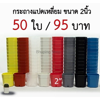 กระถางแคคตัสแปดเหลี่ยม 2 นิ้ว  ชุด 50 ใบ |กระถางต้นไม้ กระถางพลาสติก กระถางแปดเหลี่ยม กระถางกระบองเพชร กระถางไซส์มินิ