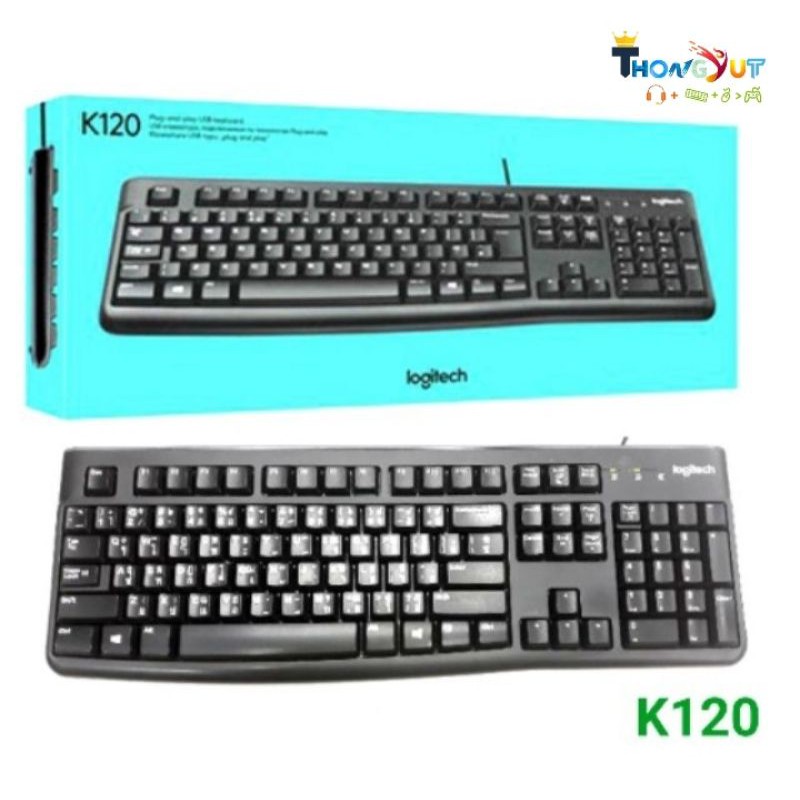 Keyboard LOGITECH K120  ไร้เสียงรบกวน (ปุ่มภาษาไทย/อังกฤษ) USB
