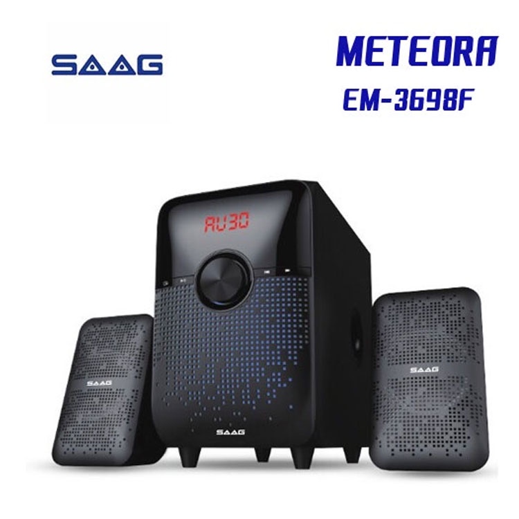 ลำโพงบลูทูธ SAAG Bluetooth SPEAKER ลำโพง SAAG METEORA EM-3698F 2.1 กำลังขับ 28W (BLACK)