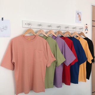 เสื้อยืดโอเวอร์ไซส์ หลากสี ผ้าคอตตอน 100% Oversized Crew Neck Short-Sleeve T-SHIRT