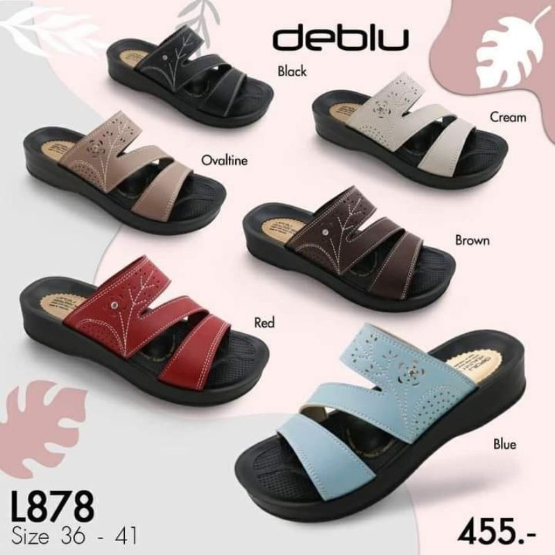 NFshoes ถูกสุด! รองเท้าแตะ เพื่อสุขภาพ แบบสวม Deblu เดอบลู รุ่น L878 ลายลูกไม้ ลายฉลุ ทนทาน น้ำหนักเบา