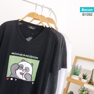 เสื้อยืด ผ้าสลาฟ ลายหมี แพนด้า 3หมีจอมป่วน  วีแบร์แบร์ Bare Bears