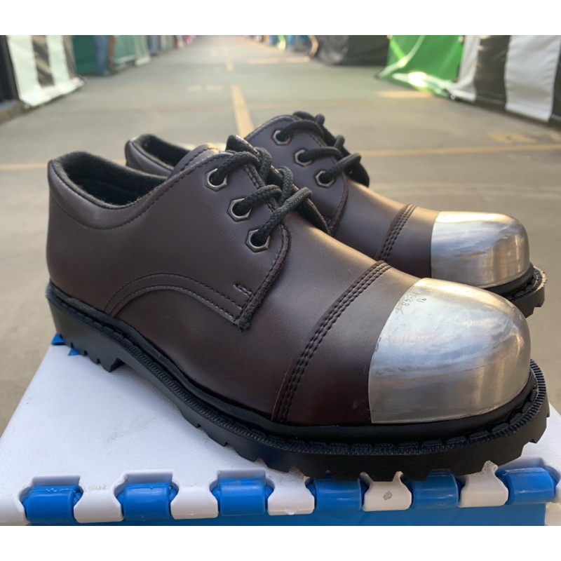 รองเท้าหนังหัวเหล็กสีน้ำตาล เหล็กนอก (size36-47) หนังสีน้ำตาล นอกตาล