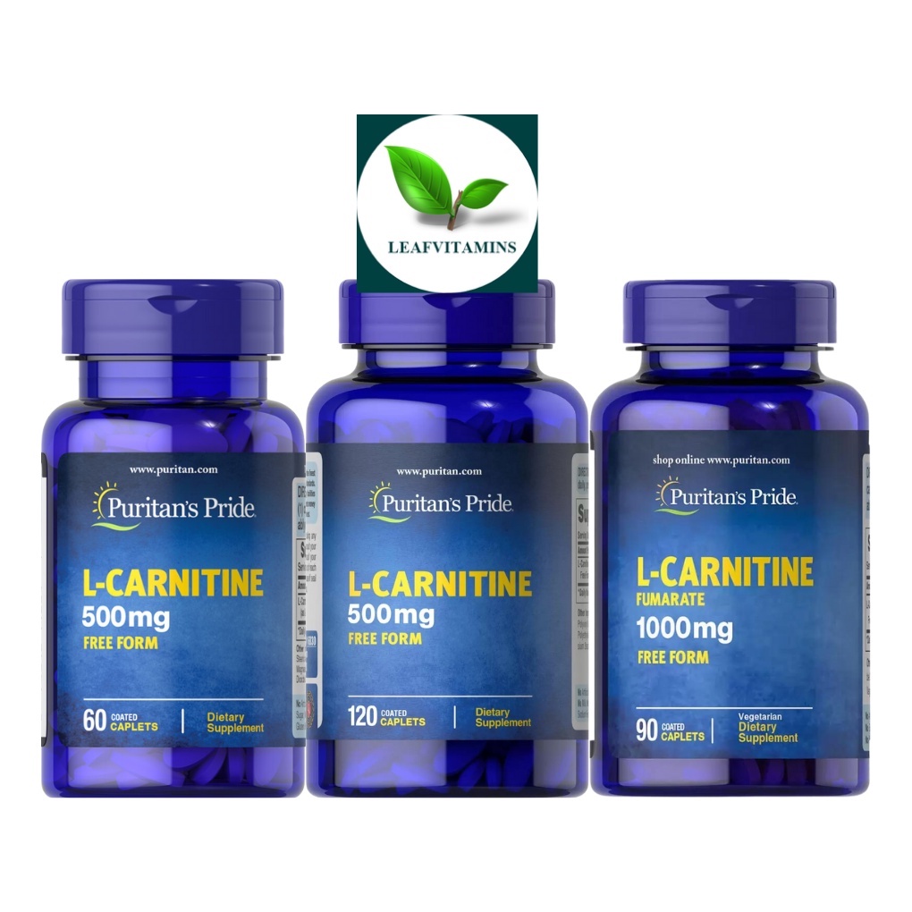 Puritan's Pride LCarnitine 5001000 mg / 60, 90, 120 Caplets Shopee