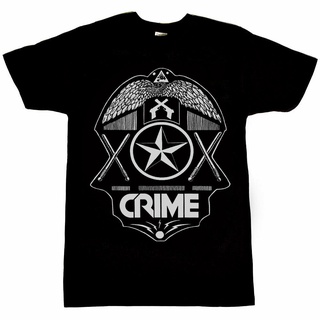 เสื้อยืด ผ้าฝ้าย พิมพ์ลาย Crime Shield คุณภาพดี สําหรับผู้ชาย